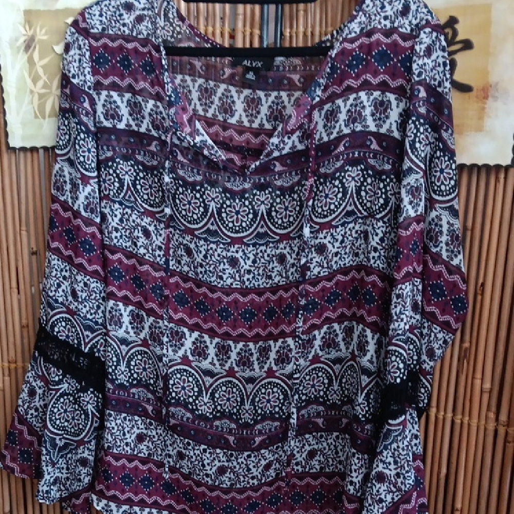 Alyx Boho Blouse With Laced Bell Sleeves